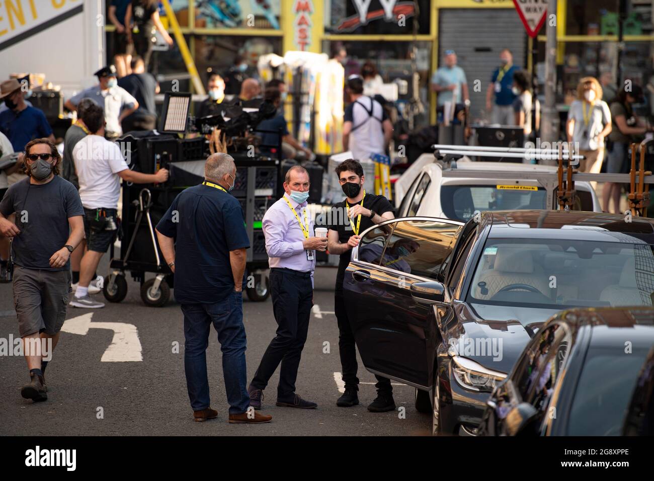Glasgow, Scotland, UK. 22 July 2021. PICTURED: Filming on the set of ...