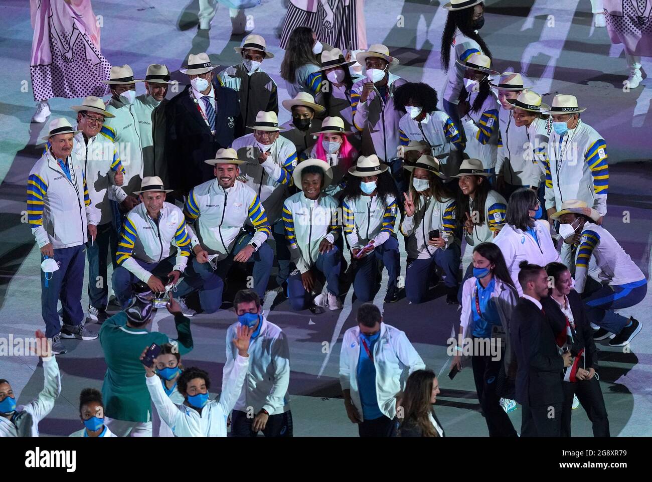 The Ecuador Olympic team during the opening ceremony of the Tokyo 2020
