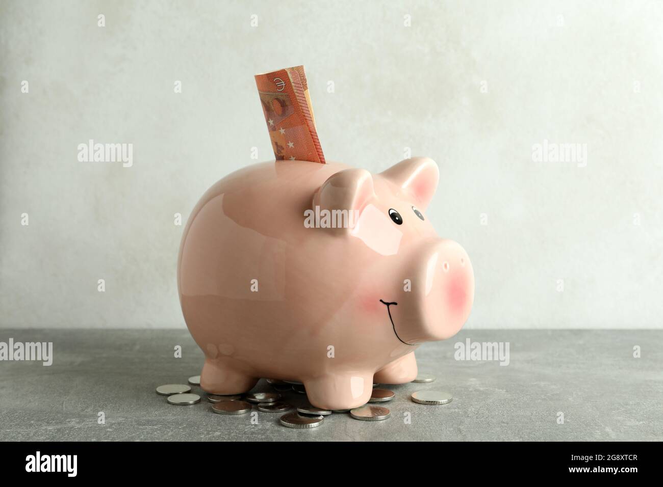 Concept of pension or retirement plan on gray table Stock Photo