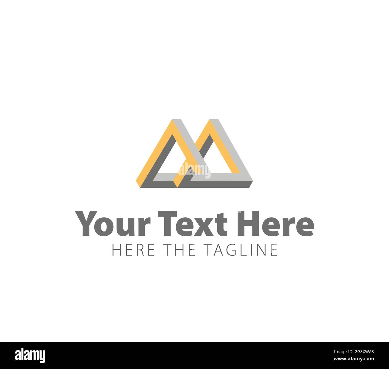 Impossible figure made of triangles. Ready logo Stock Vector
