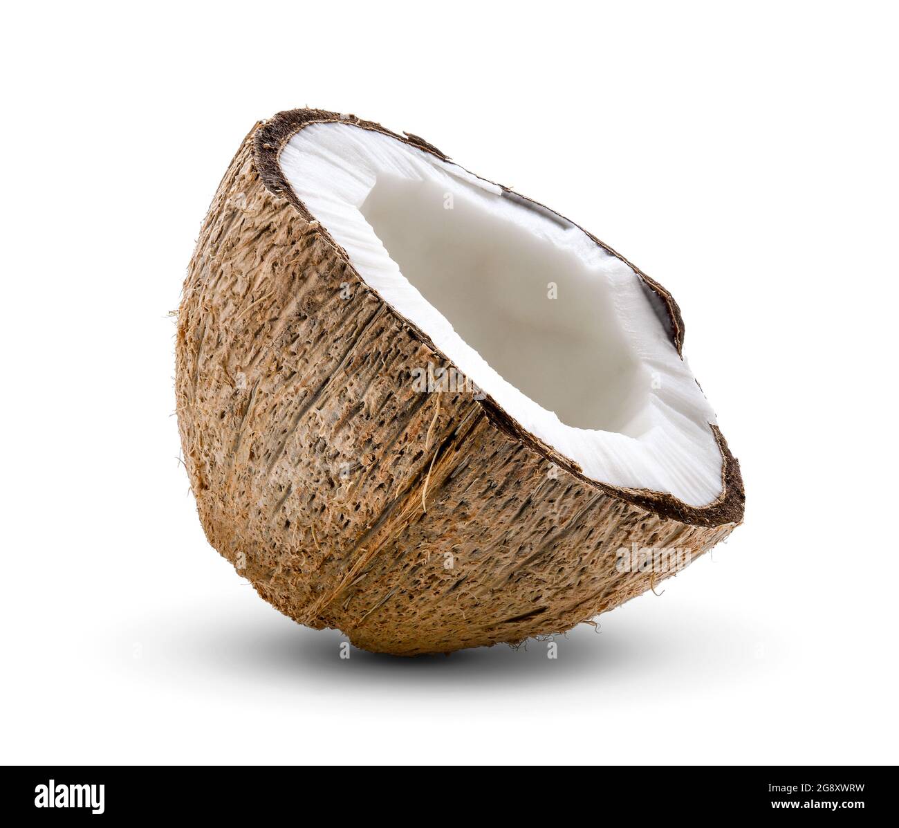Half Coconut isolated on white background Stock Photo - Alamy