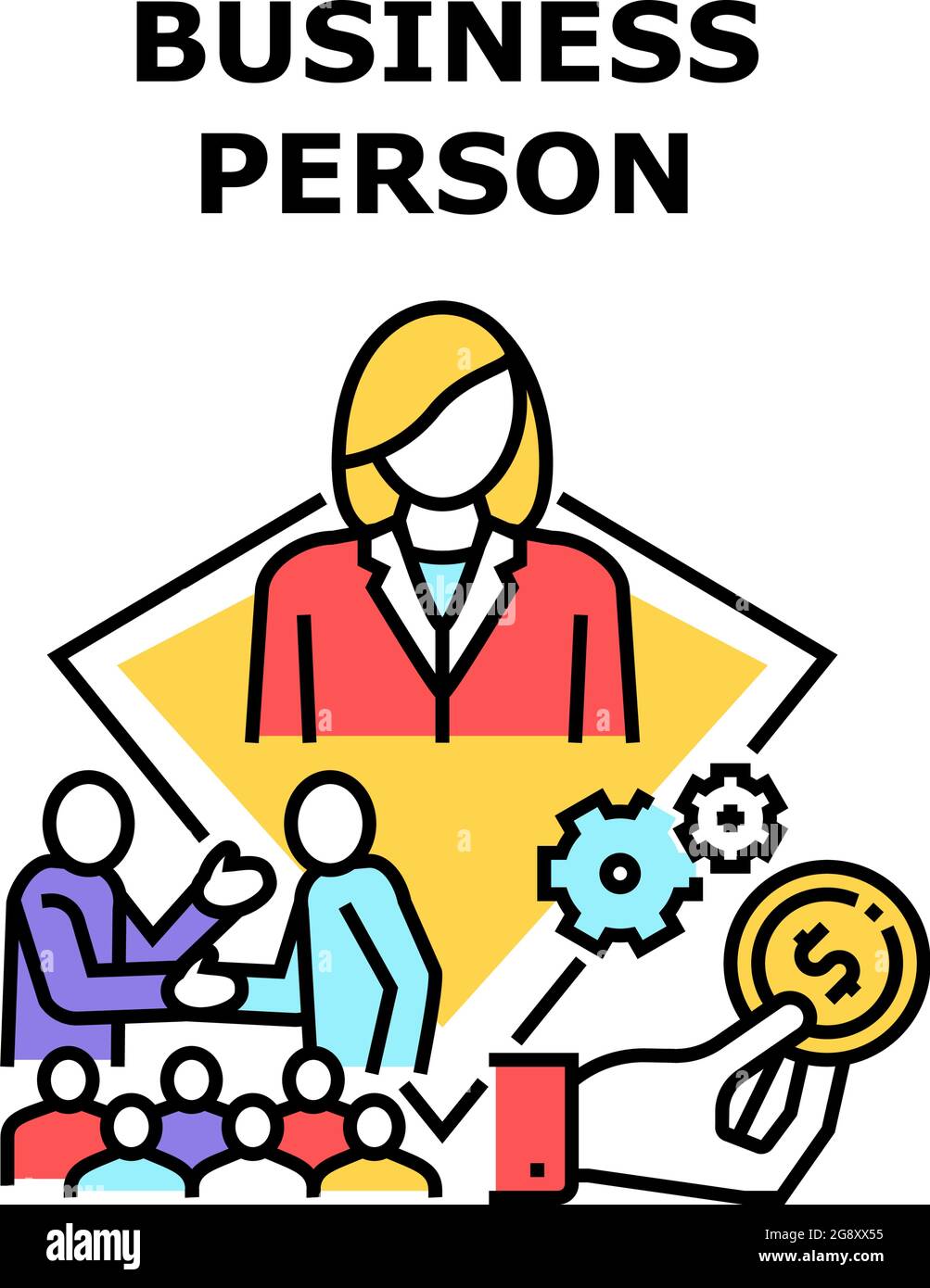 Business Person Vector Concept Color Illustration Stock Vector Image ...
