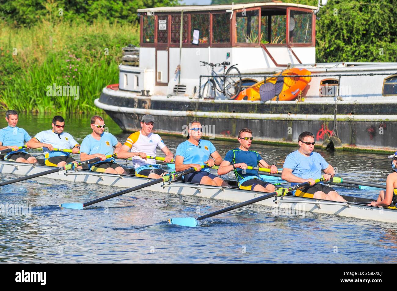cambridge, Uk, England, 22072021, Cambridge town bumps takes place