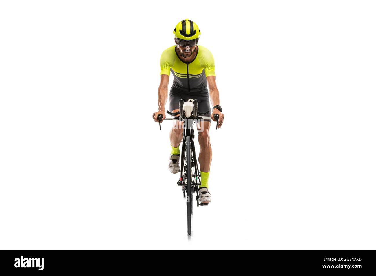 Bicycle rider, front view Cut Out Stock Images & Pictures - Alamy