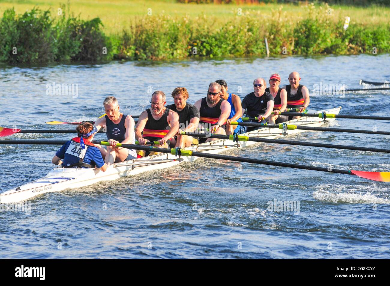 cambridge, Uk, England, 22072021, Cambridge town bumps takes place