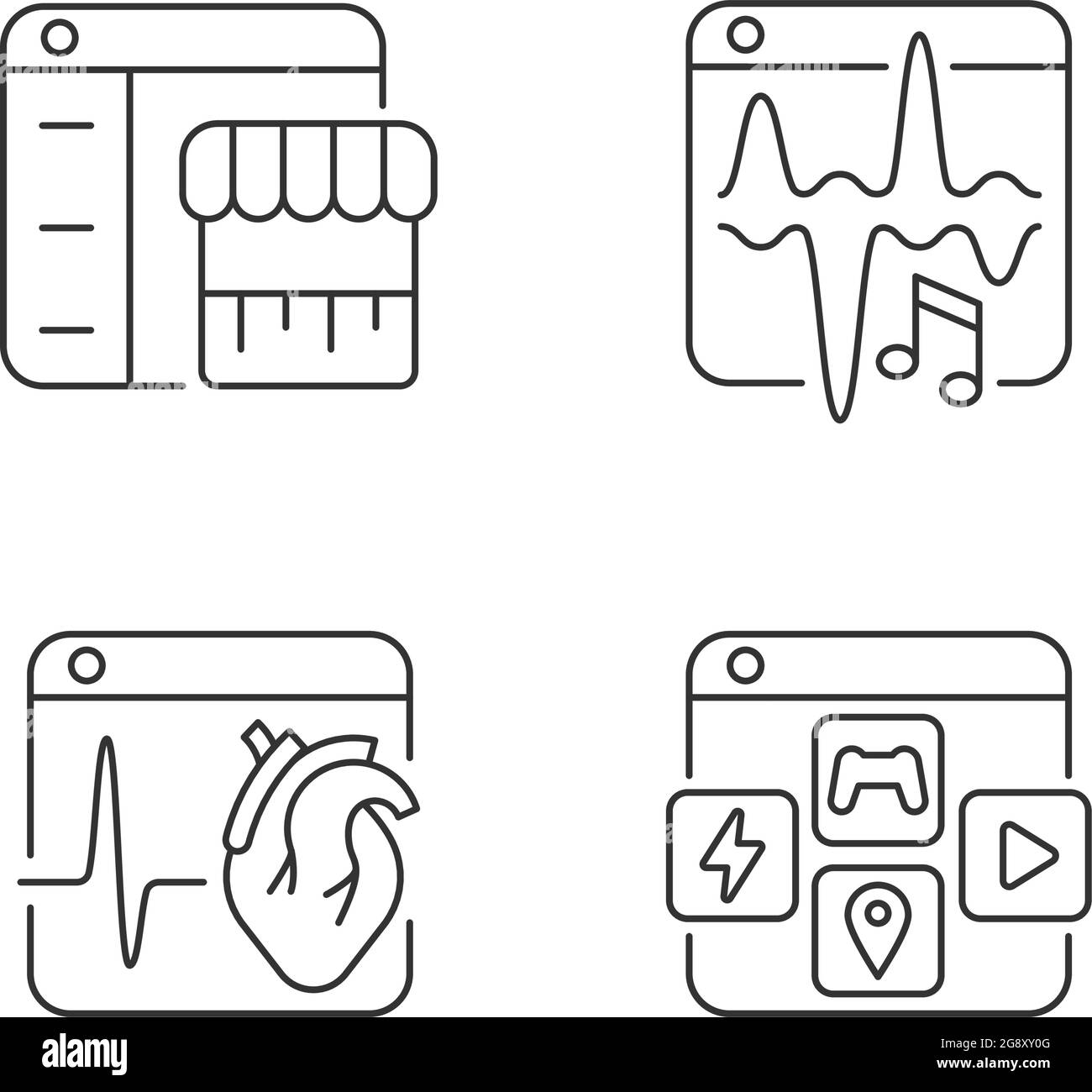 Digital platform icons Black and White Stock Photos & Images - Alamy
