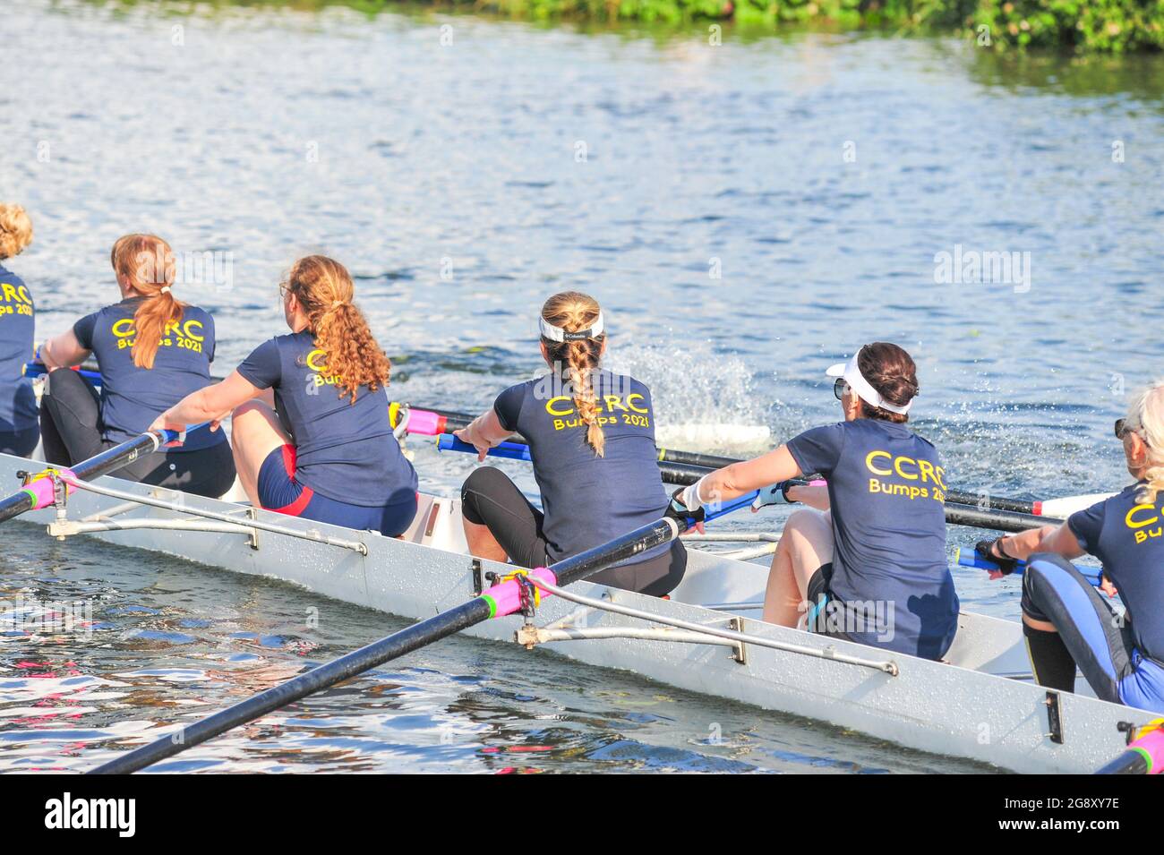 cambridge, Uk, England, 22072021, Cambridge town bumps takes place