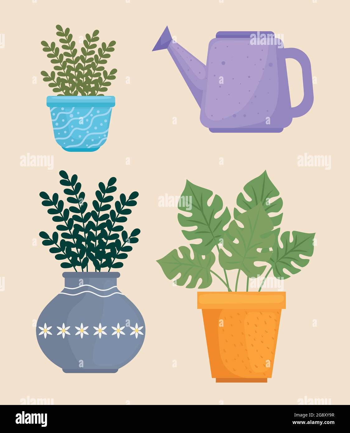 set of icons indoor plants Stock Vector Image & Art - Alamy
