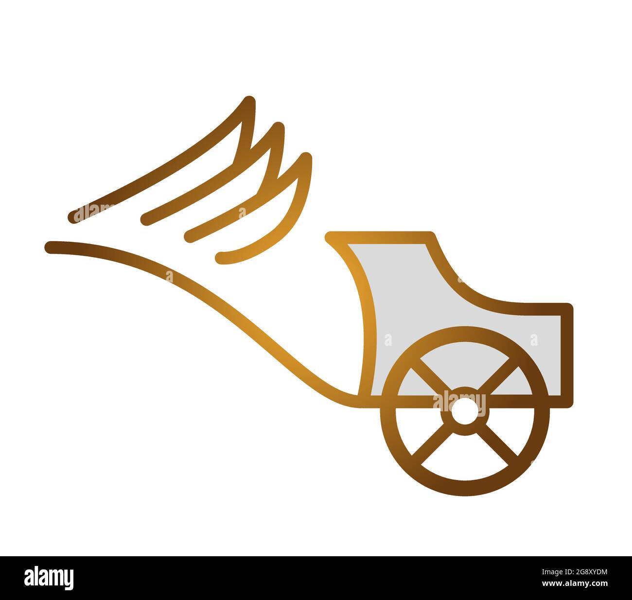 Golden chariot with wings. Logo symbol icon sign Stock Vector