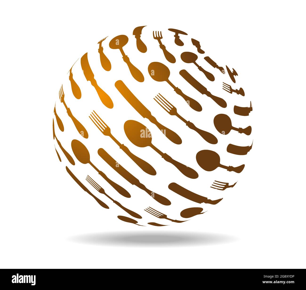 Cutlery golden spoon Stock Vector Images Alamy