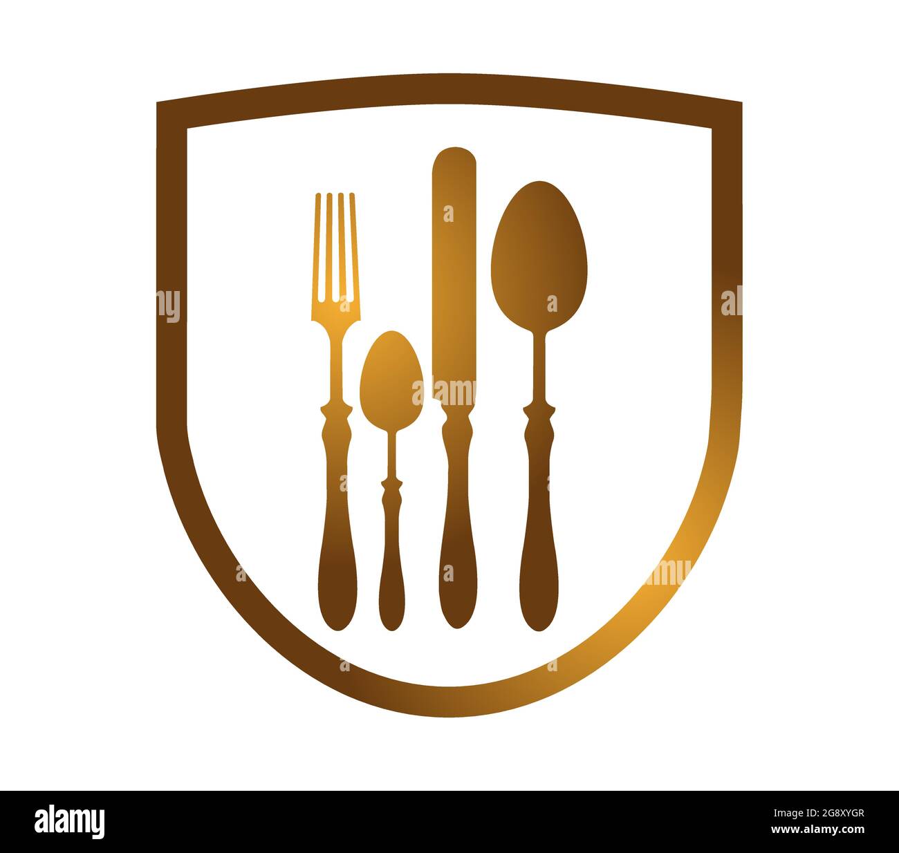 Cutlery golden spoon Stock Vector Images Alamy
