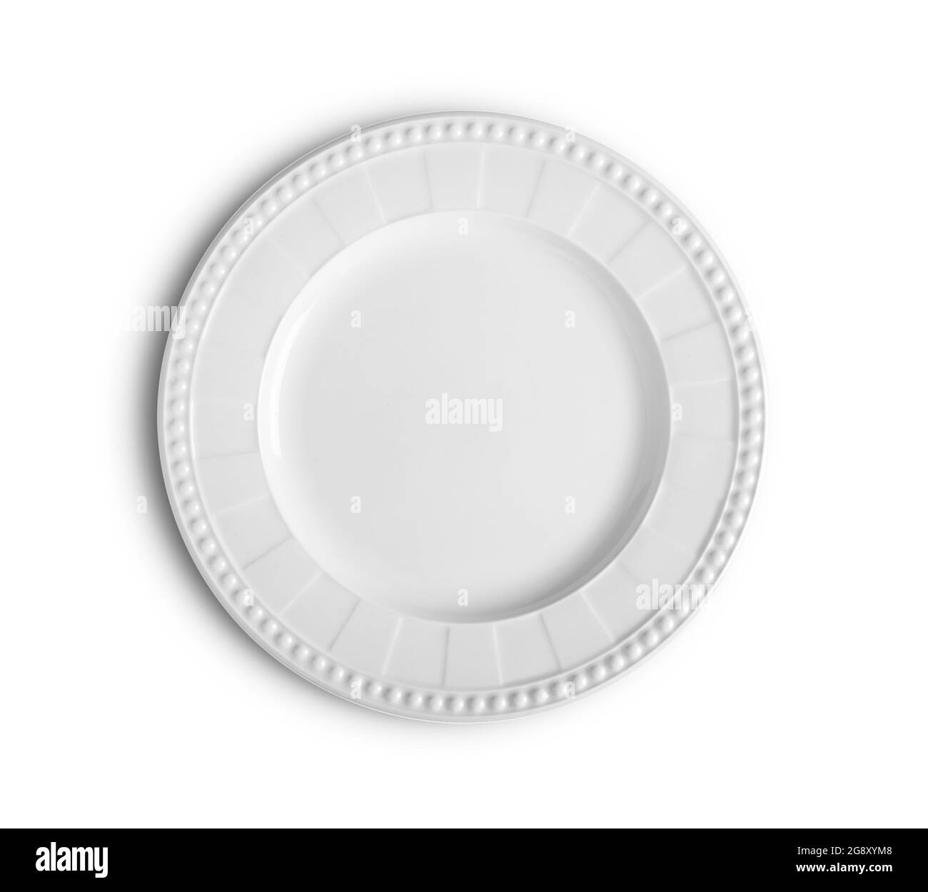Empty plate on white background Stock Photo - Alamy