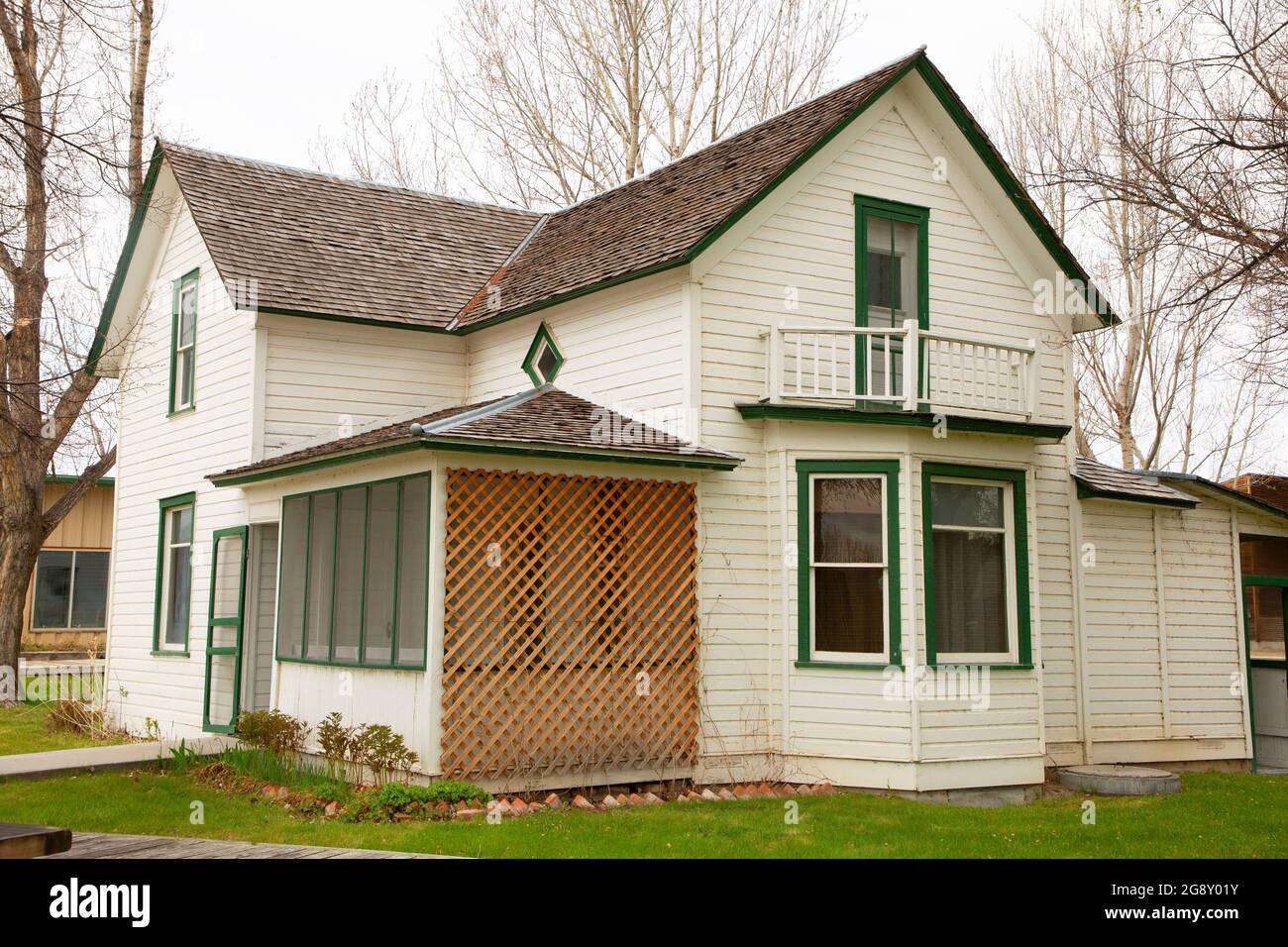 1911 Farmhouse, Big Horn County Historical Museum, Hardin, Montana Stock Photo