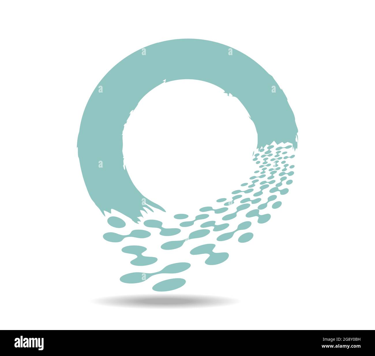 A circle from which a mass of single and double dots is poured Stock ...