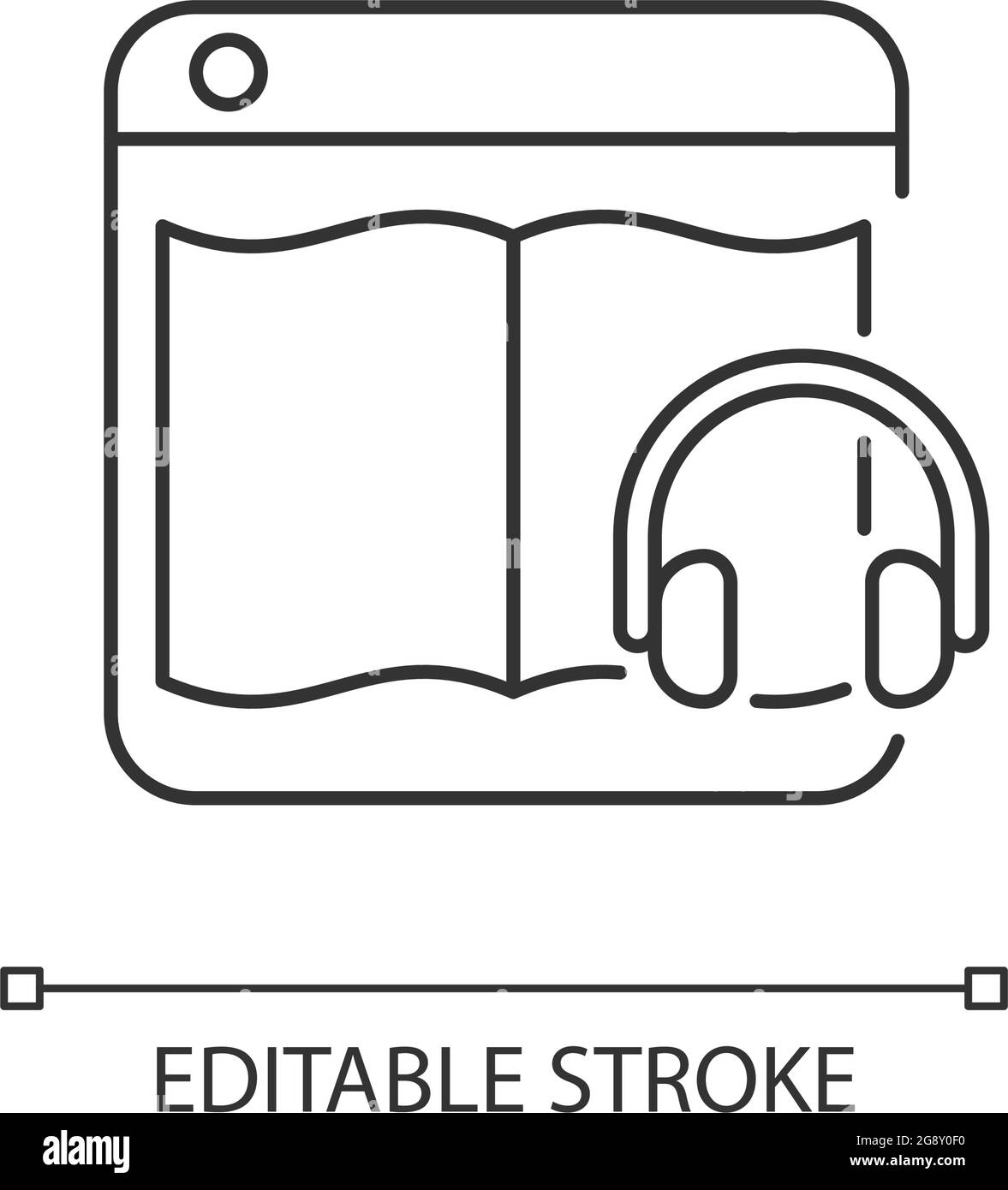 Audiobook online platforms linear icon Stock Vector