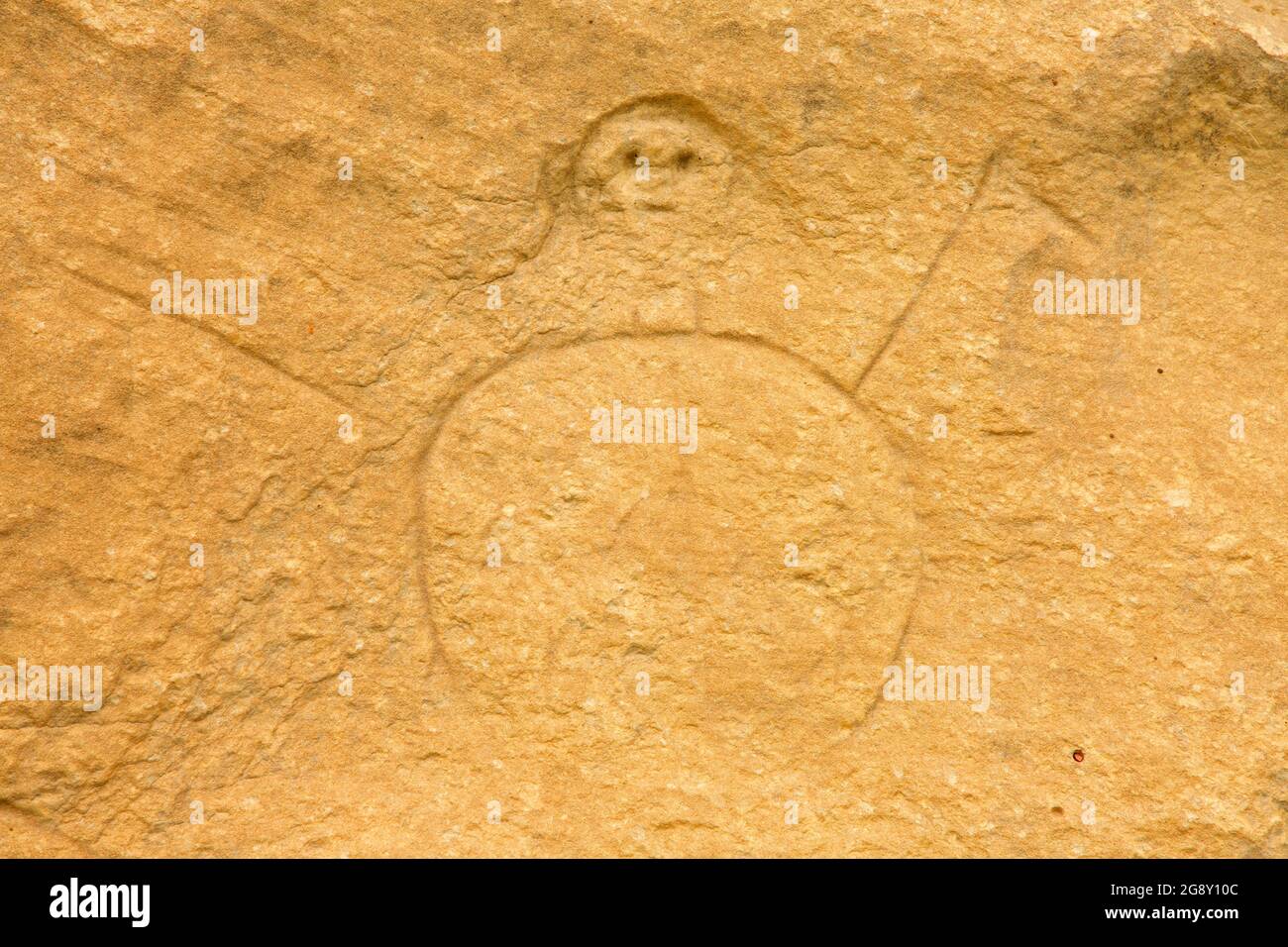Petroglyph, Rosebud Battlefield State Park, Montana Stock Photo