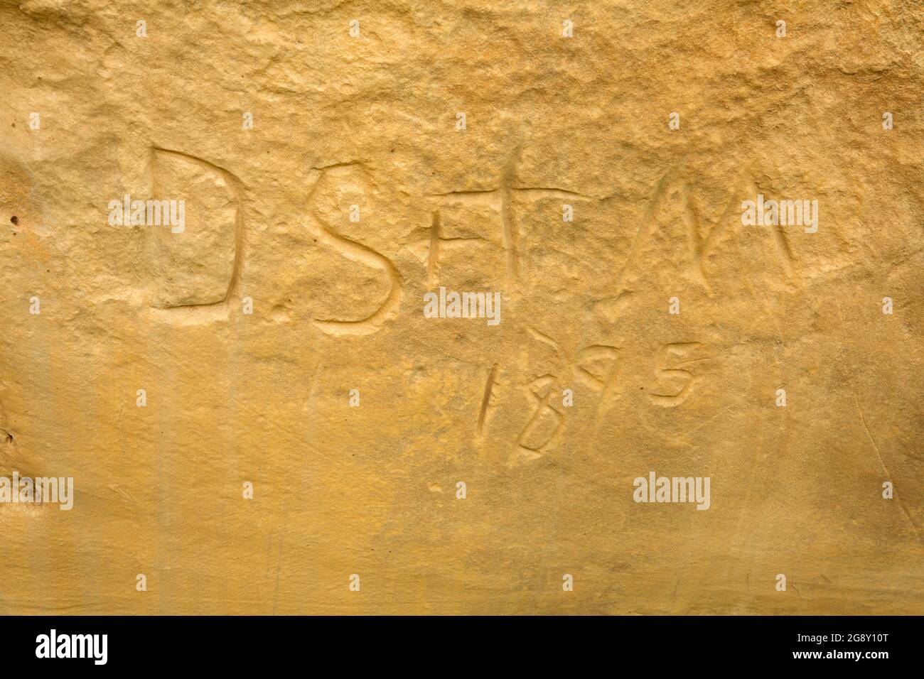Inscription, Rosebud Battlefield State Park, Montana Stock Photo