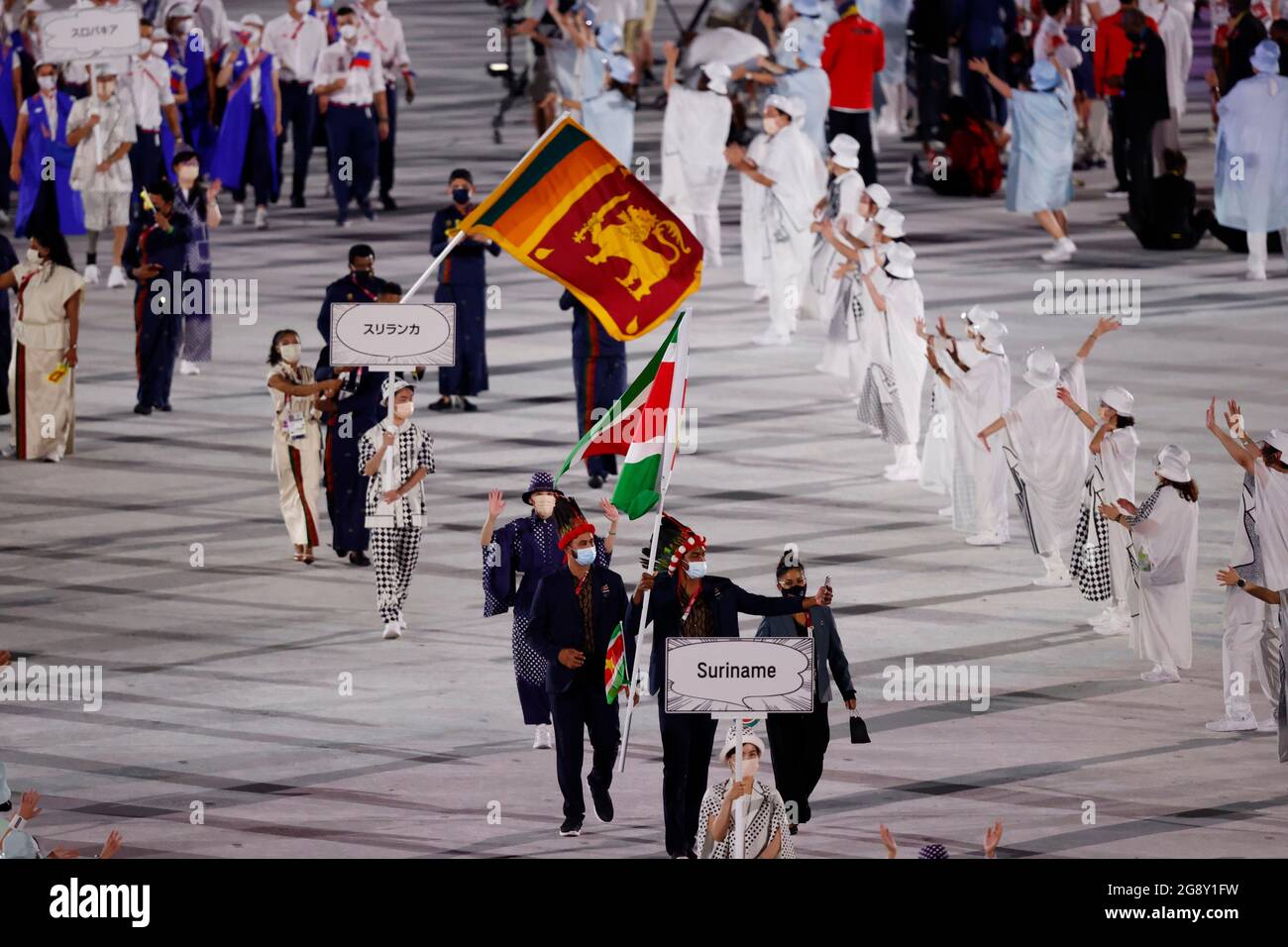 Tokyo Olympics The Tokyo Olympics Opening Ceremony Olympic Stadium Tokyo Japan July 23 21 Flagbearer Renzo Tjon A Joe Of Suriname Lead His Contingent In The Athletes Parade During Tokyo Olympics The Tokyo Olympics Opening Ceremony Olympic Stadium Tokyo Japan July 23 21 Flagbearer Renzo Tjon A Joe Of Suriname Lead His Contingent In The Athletes Parade During