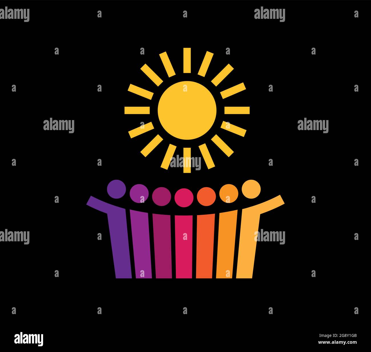 Abstract stylized sun dark hi-res stock photography and images - Alamy