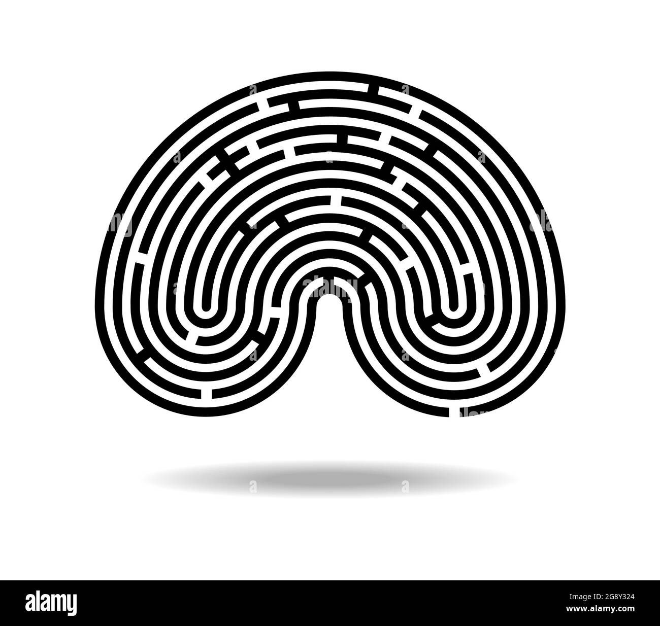 Brain in the shape of a maze Stock Vector