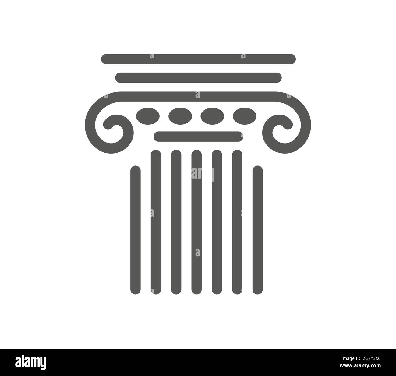 Head of an ancient column. Linear drawing Stock Vector