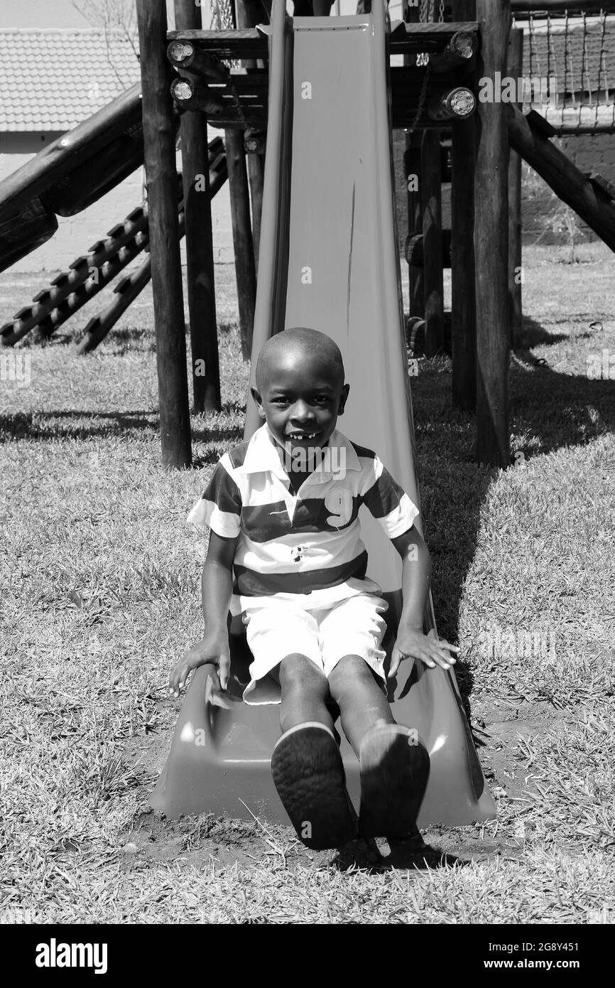 JOHANNESBURG, SOUTH AFRICA Jan 05, 2021 African kids playing oat a