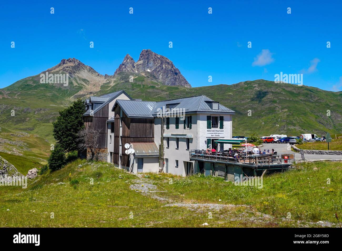 The Col du Pourtalet, French Spanish border, Panticosa, Huesca, Spain, Spanish Pyrenees, Pyrenees Stock Photo