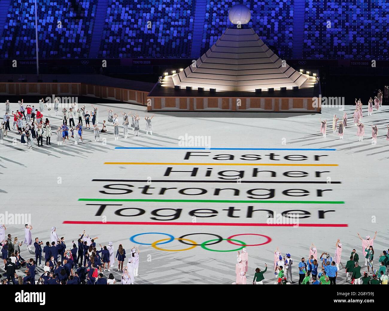Tokyo Japan 23rd July 21 The Olympic Motto Is Displayed During The Opening Ceremony Of Tokyo Olympic Games At The Olympic Stadium In Tokyo Japan July 23 21 Credit Lui Siu