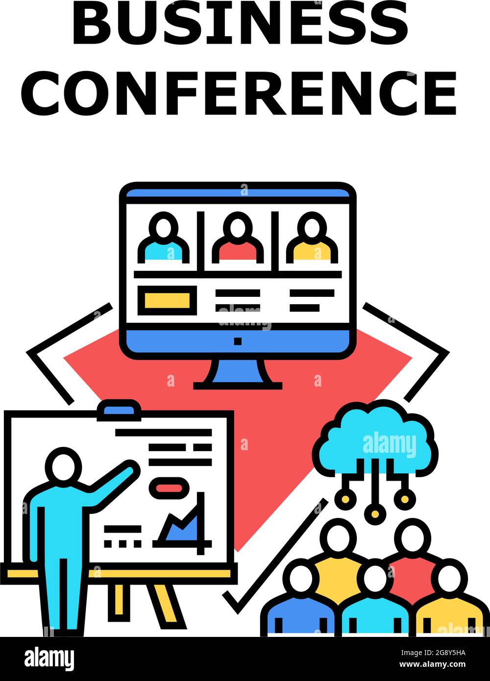 Business Conference Employees Vector Concept Color Stock Vector Image ...