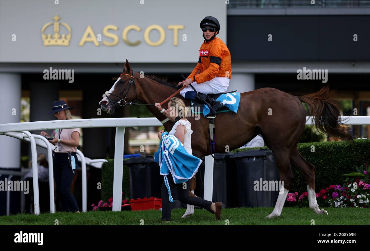 Speedo Boy ridden by jockey William Buick after winning the John Guest  Racing Brown Jack Handicap during the QIPCO King George Diamond Weekend at  Ascot Racecourse. Picture date: Friday July 23, 2021.