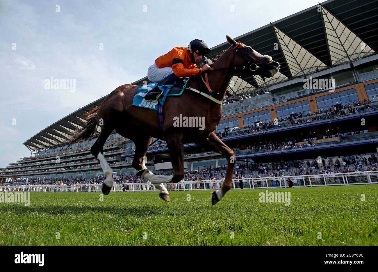 Speedo Boy ridden by jockey William Buick winning the John Guest Racing  Brown Jack Handicap during the QIPCO King George Diamond Weekend at Ascot  Racecourse. Picture date: Friday July 23, 2021. See
