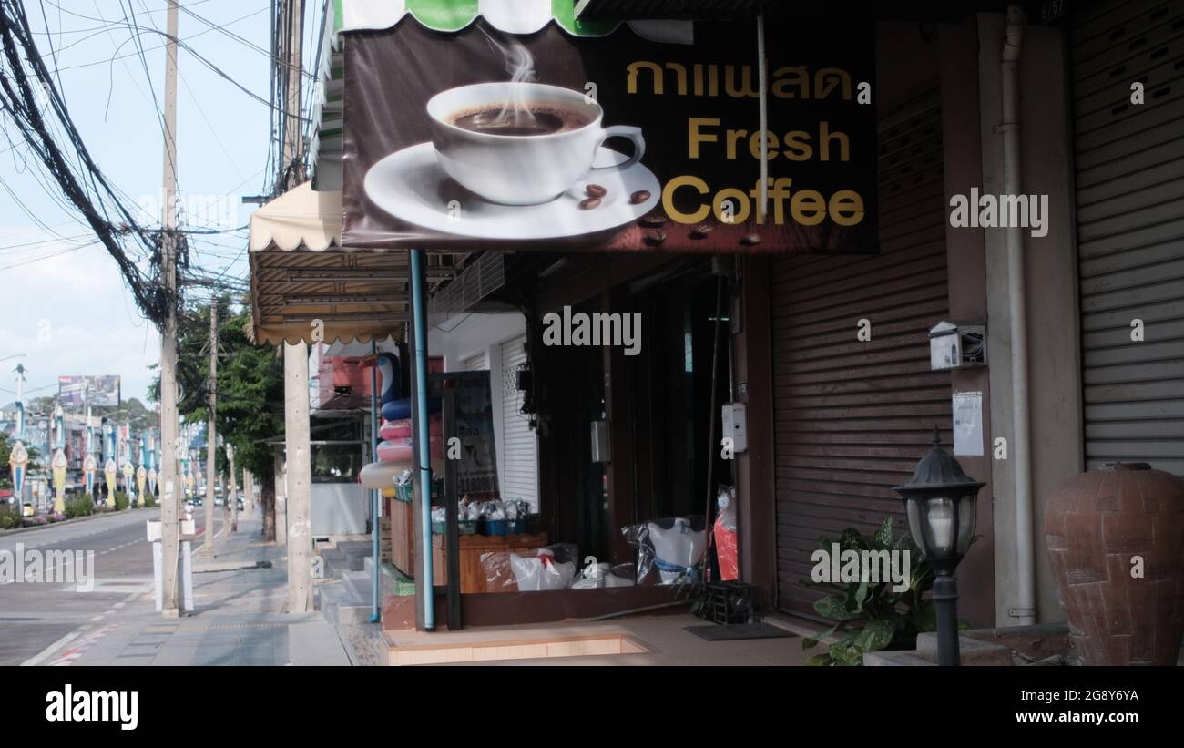 Coffee Shop on North Pattaya Road Pattaya Thailand Stock Photo Alamy