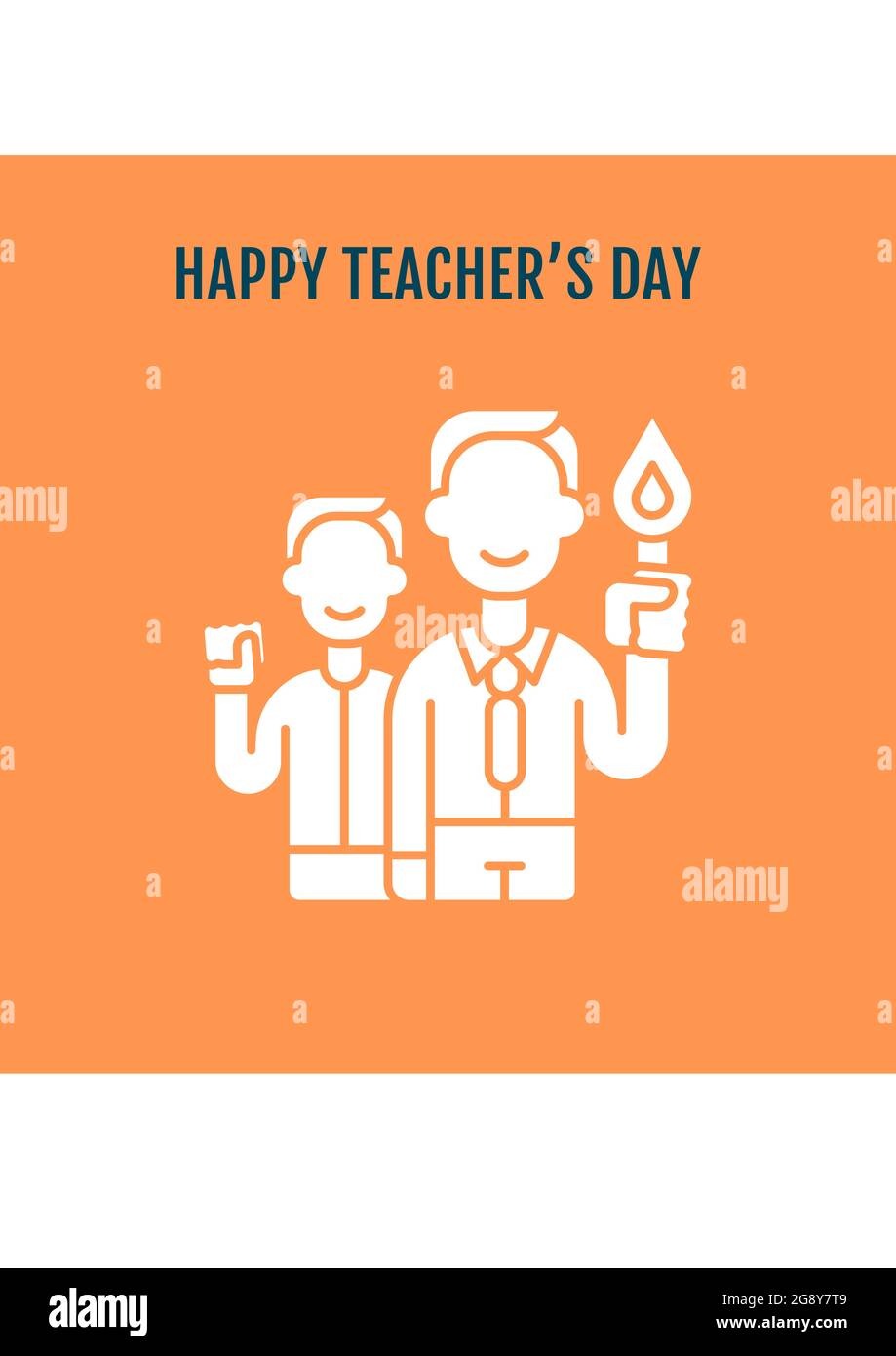 Teacher appreciation day greeting card with glyph icon element