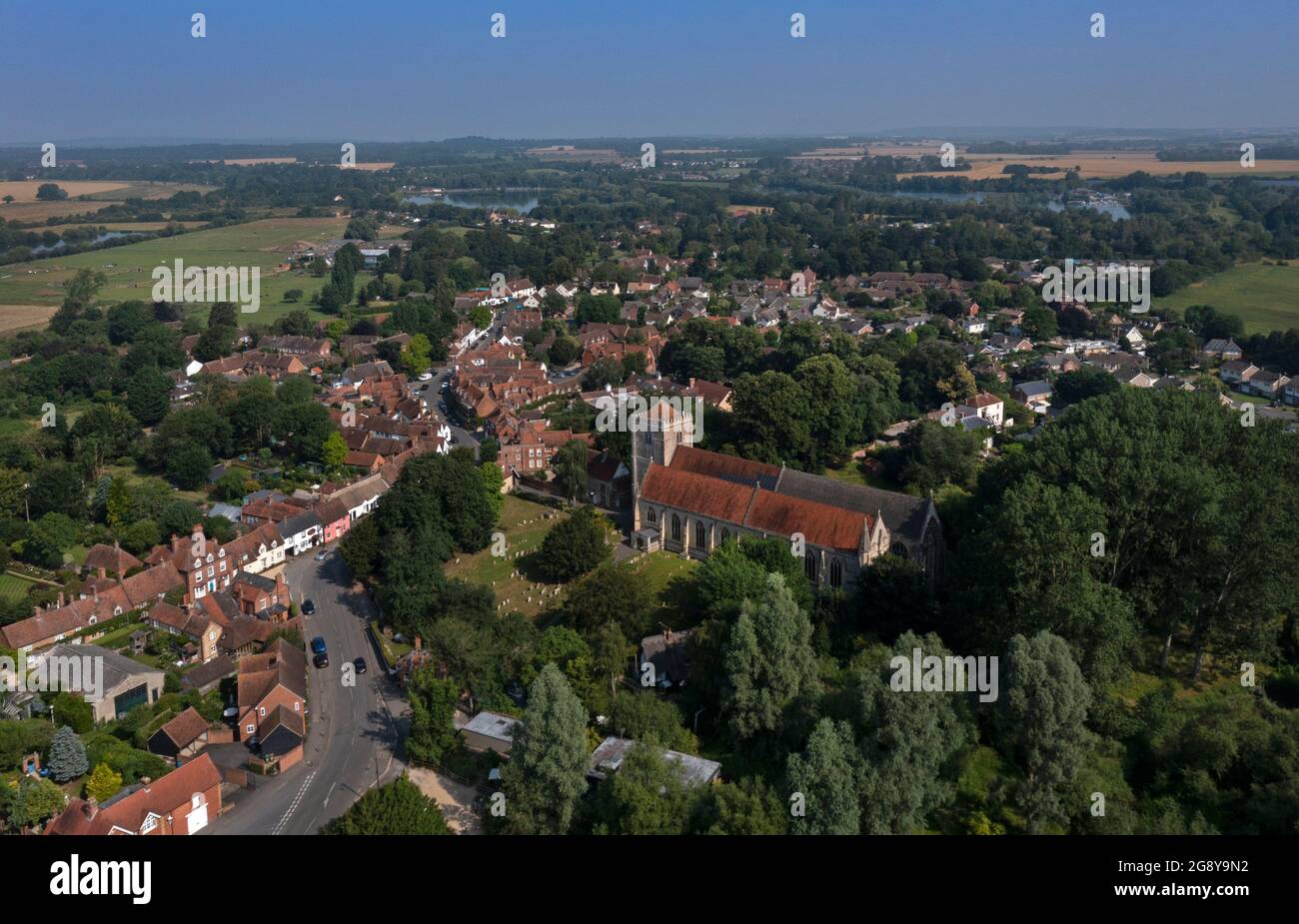 Dorchester Abbey and village,Dorchester-on-Thames,Oxfordshire,England Stock Photo