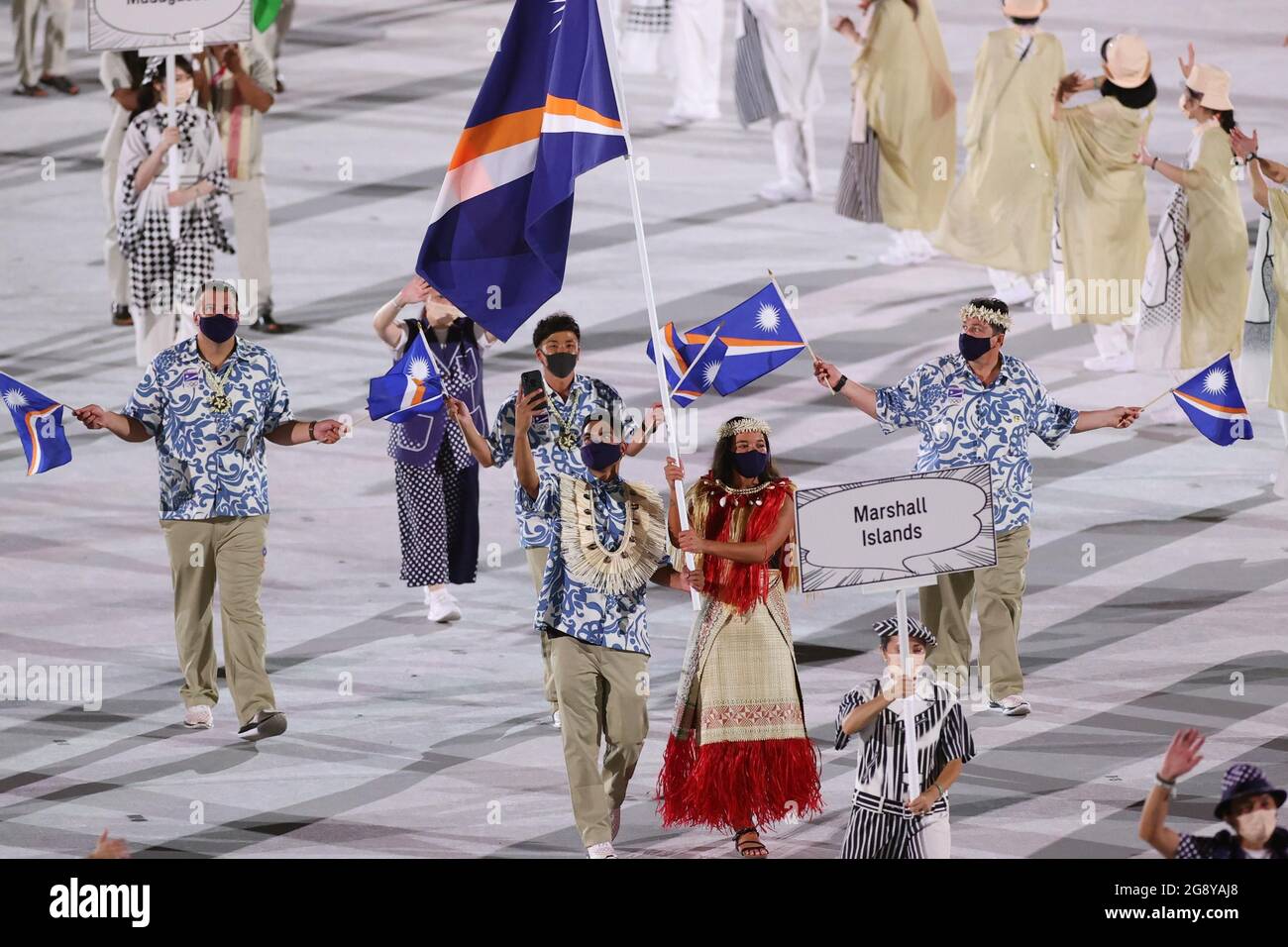 Tokyo, Japan. 23rd July, 2021. Olympic delegation of Marshall Islands