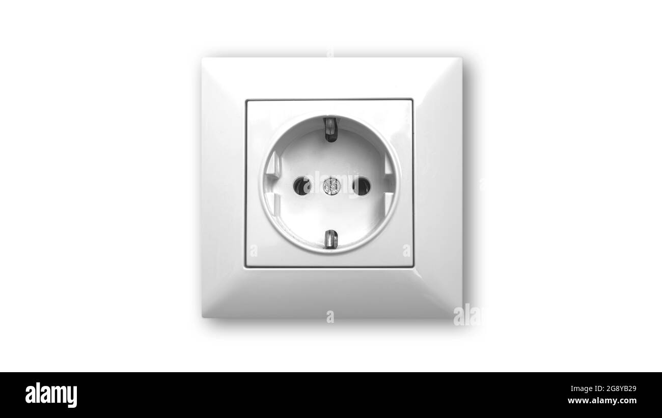 Electric outlet isolated on a white background, modern interior design