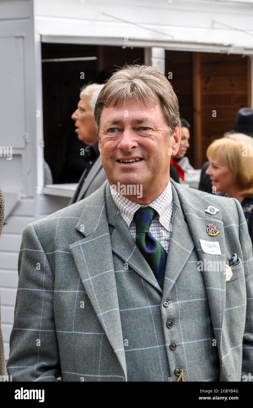 Alan Titchmarsh, TV gardener presenter, in period costume at the Goodwood Revival. Vintage suit. Period attire. Television personality, celebrity Stock Photo