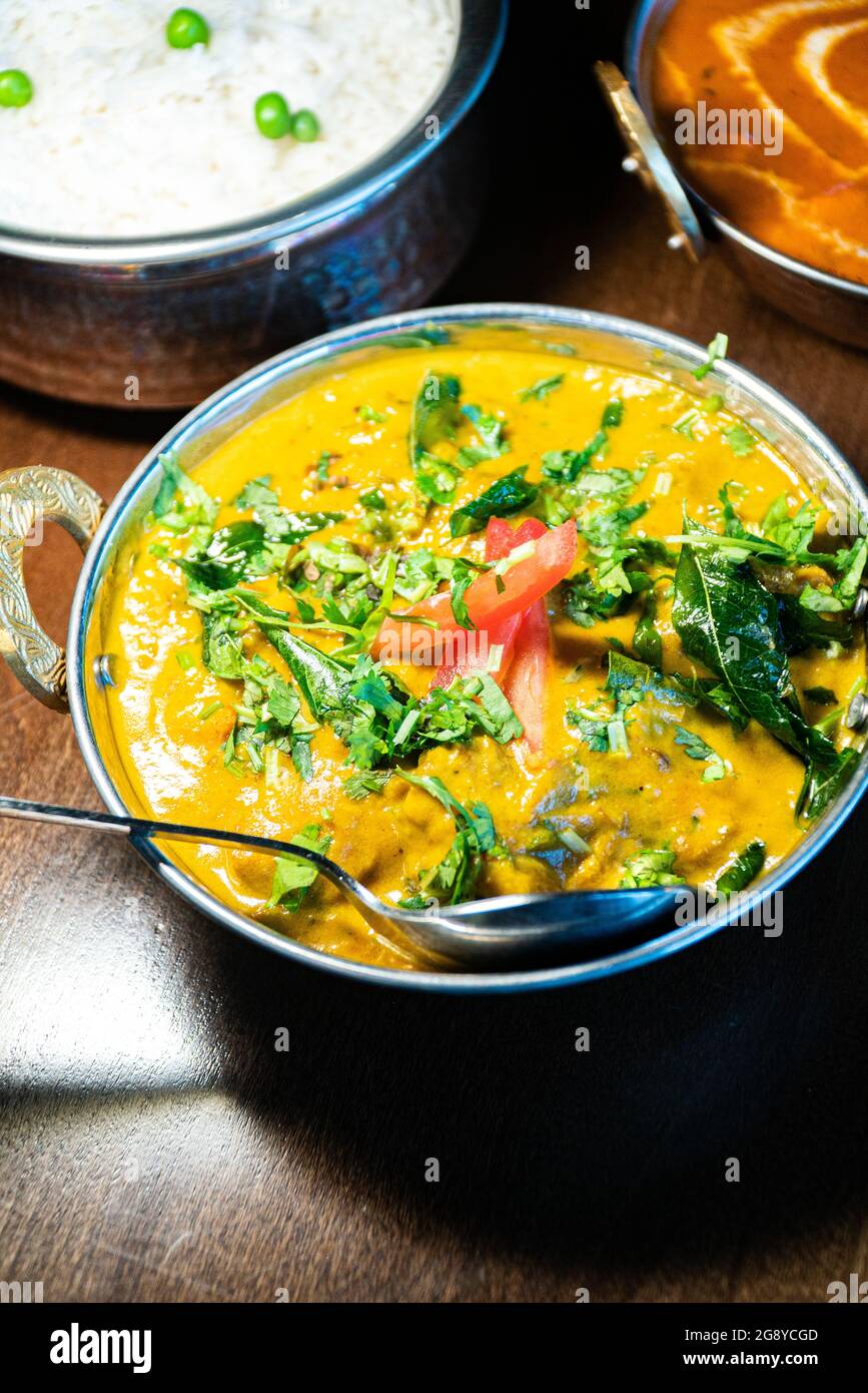 Chicken Coconut Korma Curry Indian Food Stock Photo Alamy