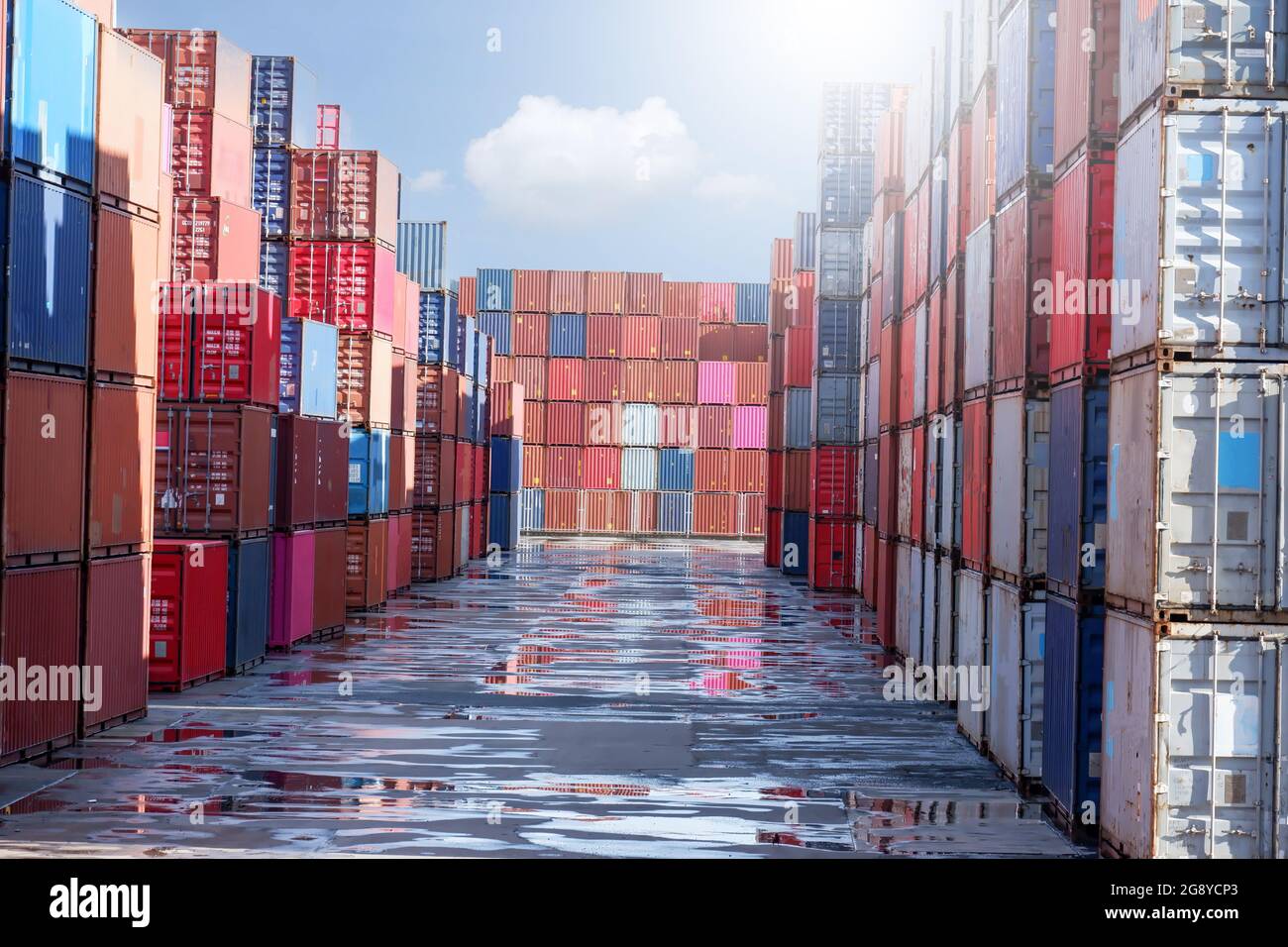 Industrial container yard for logistics, import and export businesses ...