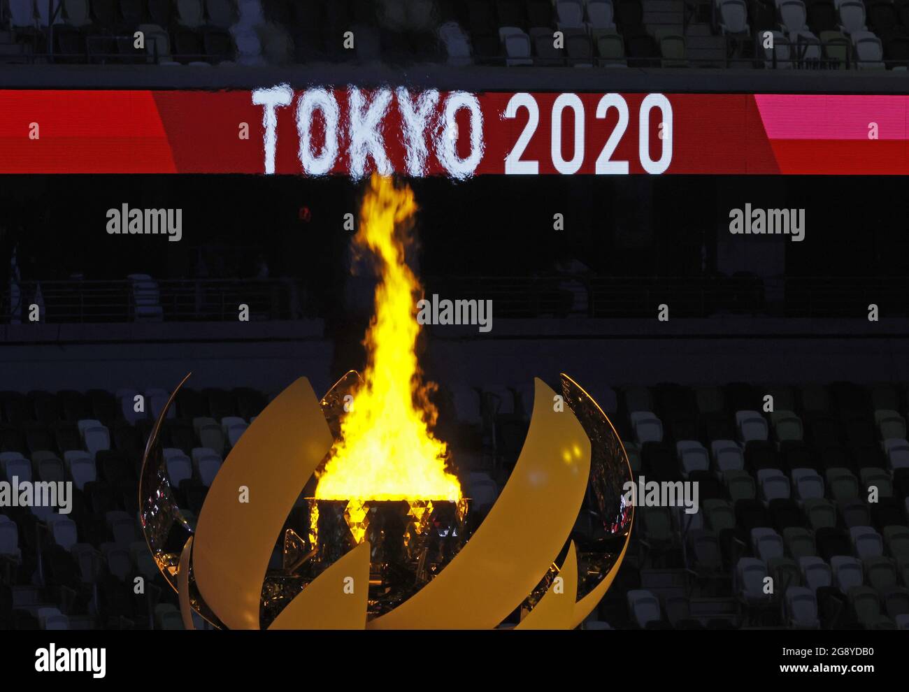 Tokyo, Japan. 23rd July, 2021. Japanese tennis star Naomi Osaka lit the