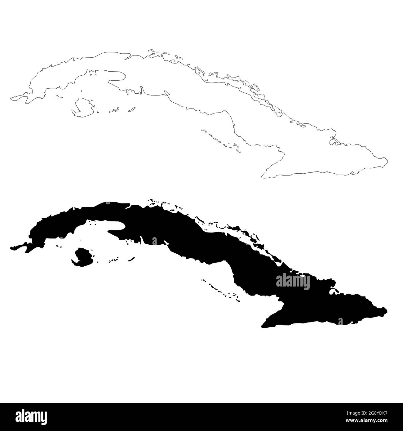 cuba map icon on white background. outline cuba map. cuba stage sign. flat style. Stock Photo