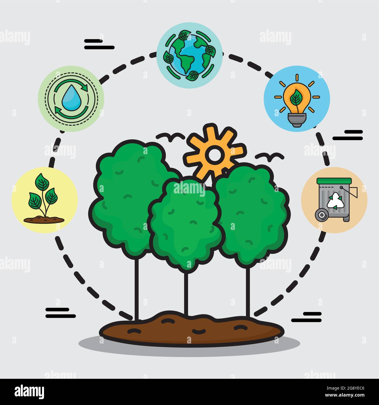 ecology forest and icons Stock Vector Image & Art - Alamy