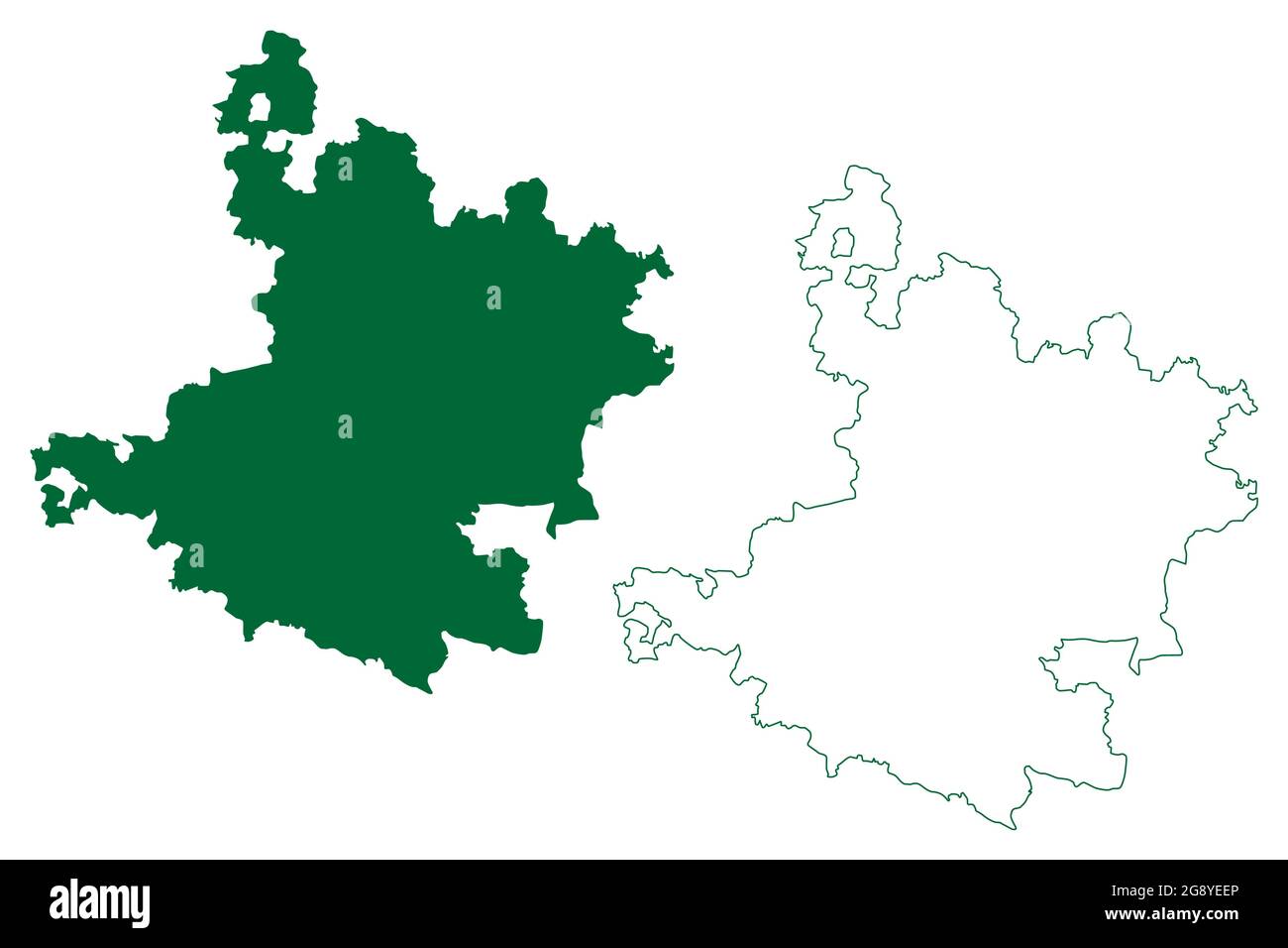 Sivaganga district (Tamil Nadu State, Republic of India) map vector ...