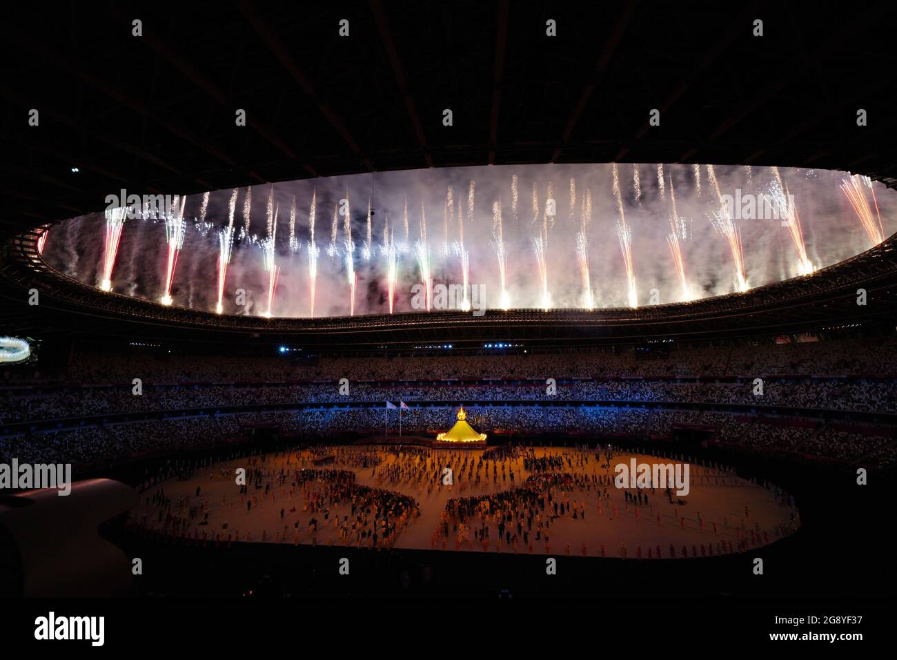 Tokyo, Japan. 23rd July, 2021. Fireworks conclude the Tokyo Olympics