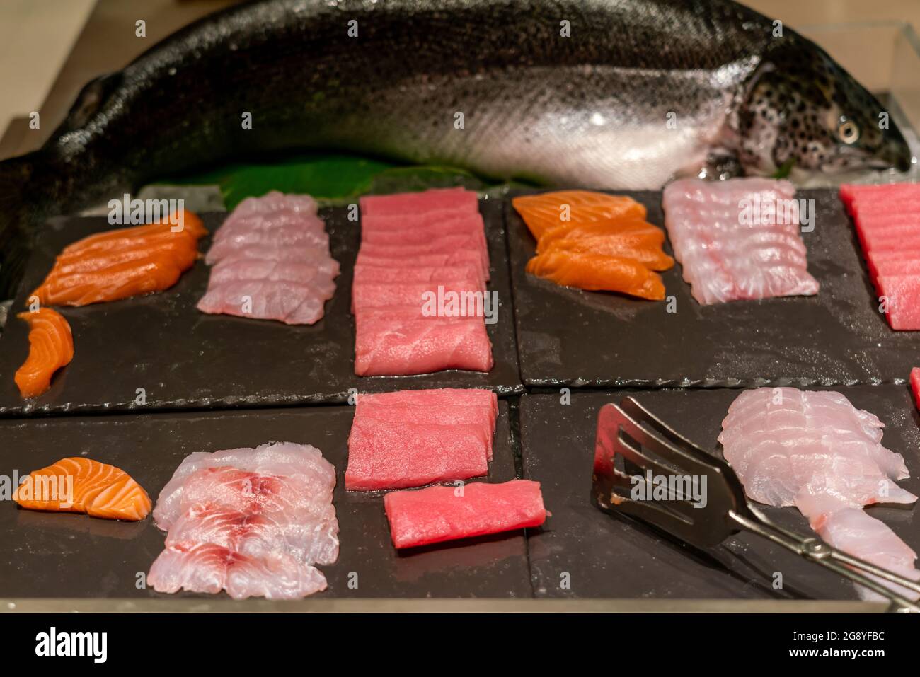 Japanese Sashimi in the Japanese buffet Stock Photo Alamy