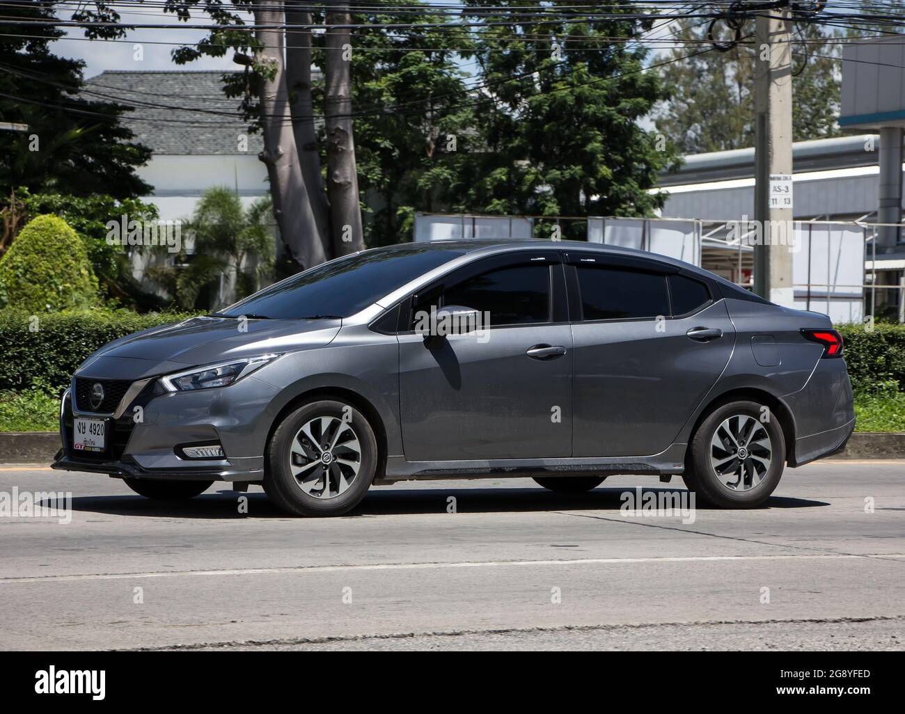 Chiangmai Thailand July 13 2021 Private Eco Car New Nissan Almera Photo At Road No 121 About 8 Km From Downtown Chiangmai Thailand Stock Photo Alamy