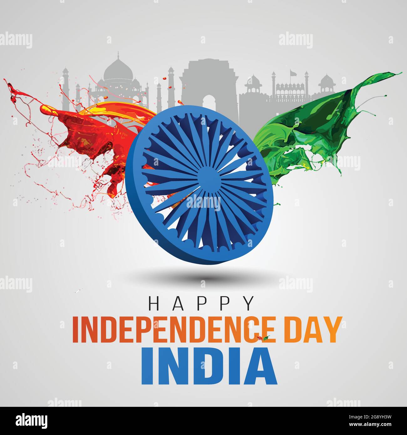happy independence day India greetings. vector illustration design. Stock Vector