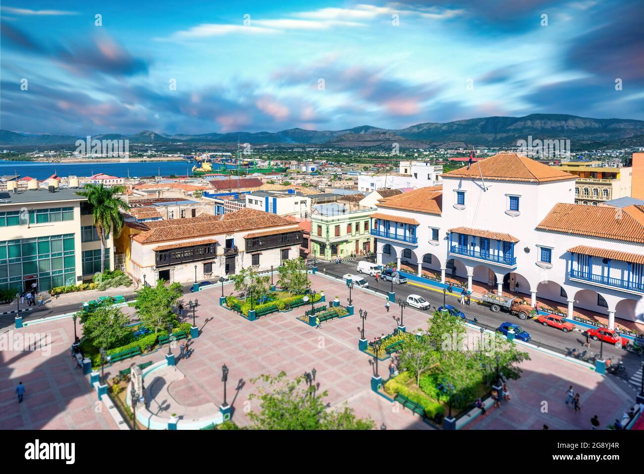 Cespedes Square, Santiago de Cuba, Cuba Stock Photo