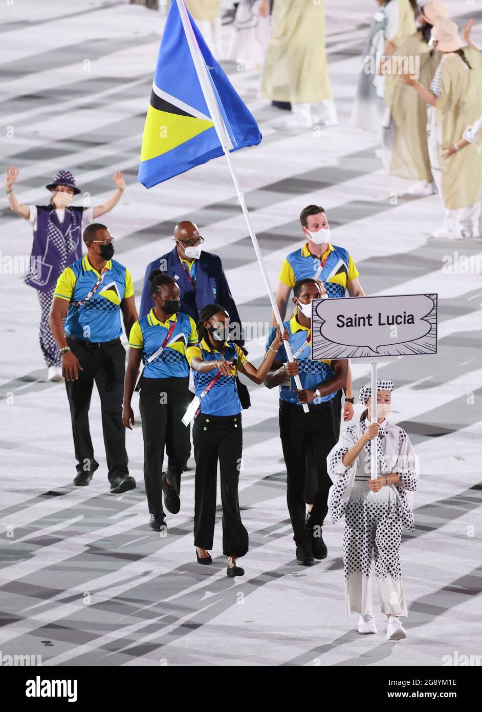 Tokyo, Japan. 23rd July, 2021. Olympic delegation of Saint Lucia parade