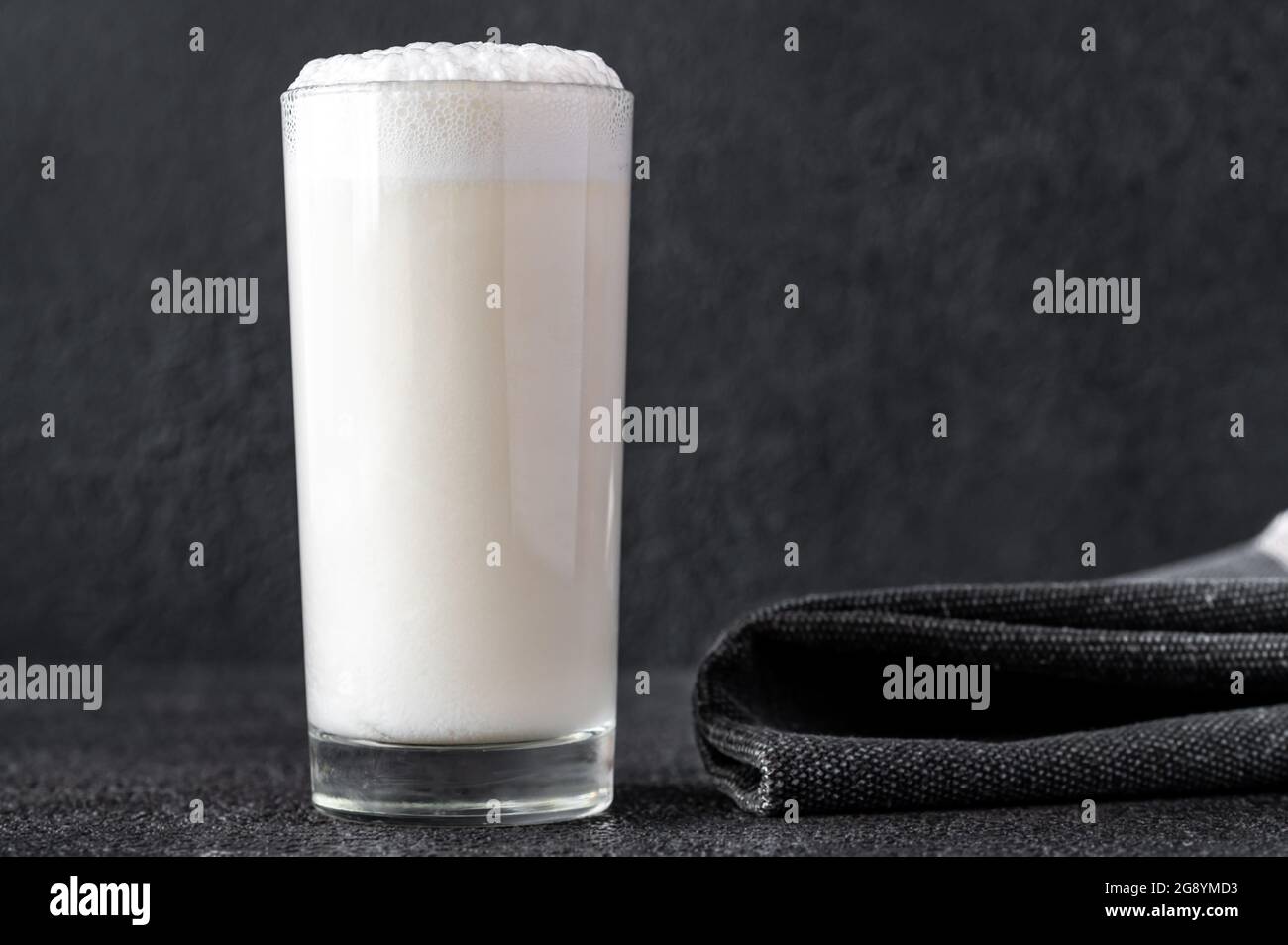 Glass of Ramos Gin Fizz Cocktail on dark background Stock Photo Alamy